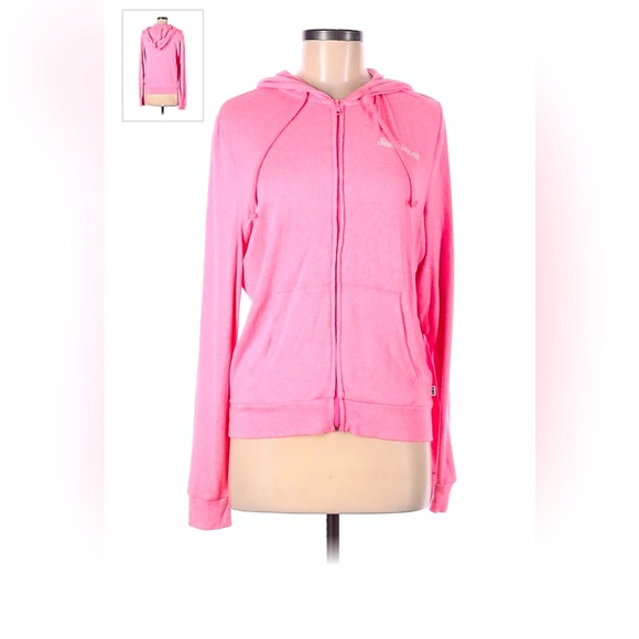PINK Victoria's Secret Tops - Pink Victoria’s Secret “Sunkissed” Zip Up Pink Hoodie Jacket Size M